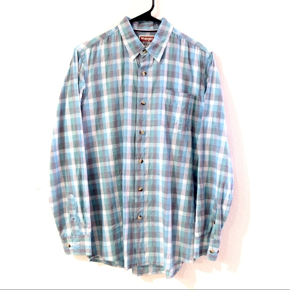 Wrangler Plaid Linen Polo